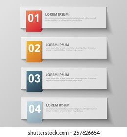 Design clean template for numbered banners, infographics, graphic or website layout. Vector illustration.