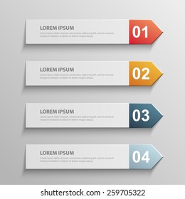 Design clean template for numbered banners, infographics, graphic or website layout. Vector illustration.