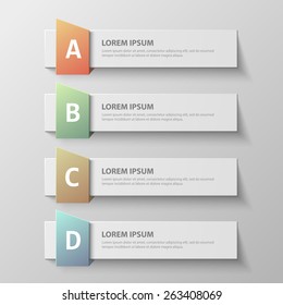 Design clean template for numbered banners, infographics, graphic or website layout. Vector illustration.