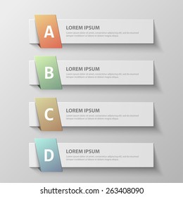 Design clean template for numbered banners, infographics, graphic or website layout. Vector illustration.