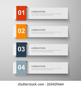 Design clean template for numbered banners, infographics, graphic or website layout. Vector illustration.