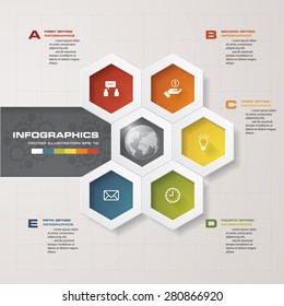 Design clean template/graphic or website layout. 5 step order diagram layout.