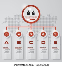 Design clean template/graphic or website layout. 5 steps layout.