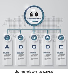 Design clean template/graphic or website layout. 5 steps layout.