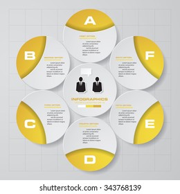 Design clean template/graphic or website layout. 6 step order diagram layout.