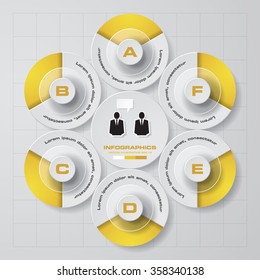 Design clean template/graphic or website layout. 6 step order diagram layout.
