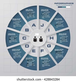 Design clean template/graphic or website layout. 10 step order diagram layout.