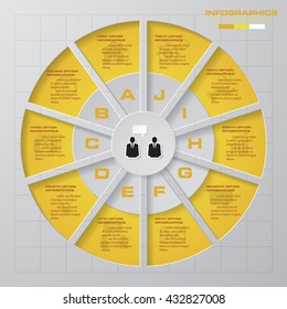 Design clean template/graphic or website layout. 10 step order diagram layout.