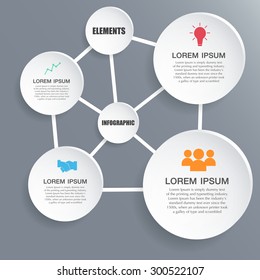 Design clean template.graphic or website layout.four steps in the circle shape layout