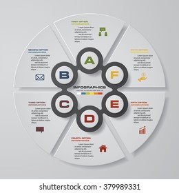 Design clean workflow 6 steps template/graphic or website layout. Vector.