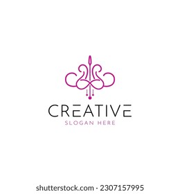 design clever Candelier vector template in purple color