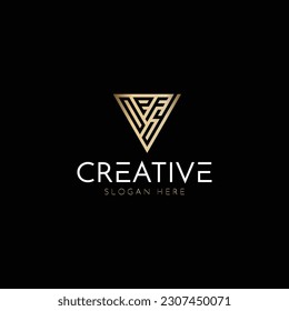 design a clever and minimalist monogram DEFY logo in a triangle shape logo suitable for your branding company, letter d