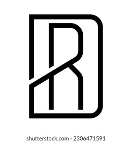 design a clever and minimalist monogram DR logo suitable  do branding for your company, letter  DR, D, vector template