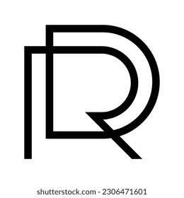 design a clever and minimalist monogram DR logo suitable  do branding for your company, letter  DR, D, vector template