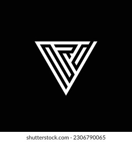 design a clever and minimalist monogram NRD in triangle shape logo suitable for your branding company, letter n, r, d