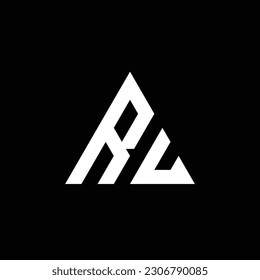 design a clever and minimalist monogram RL in triangle shape logo suitable for your branding company, letter r, l