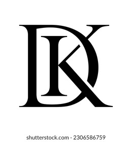 diseñar un logotipo de monograma inteligente con letra DK
