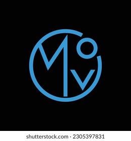 diseñar un logotipo de monograma inteligente MVO con círculo