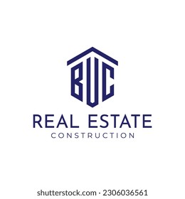 design a clever monogram logo real estate in letter BUC