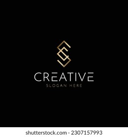 design clever monogram logo SC, vector template letter c, s