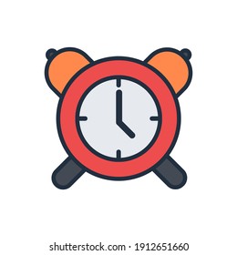 The design of the clock education outline color icon pack vector illustration, this vector is suitable for icons, logos, illustrations, stickers, books, covers, etc.