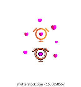 Design a clock icon template on Valentine's Day