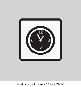 The design of clock the symbol in black and white frame.