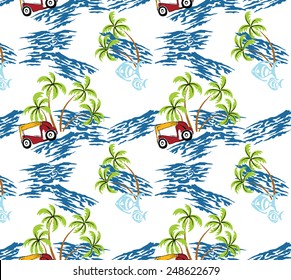 design of the coconut and the beach.