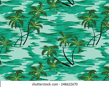 design of the coconut and sea.