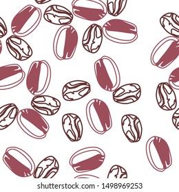 the design of coffee beans with different designs. background pattern