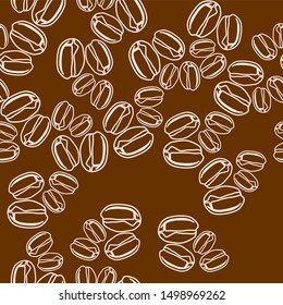 the design of coffee beans with different designs. background pattern