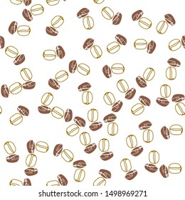 the design of coffee beans with different designs. background pattern