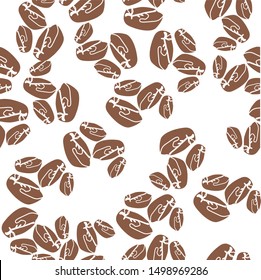 the design of coffee beans with different designs. background pattern