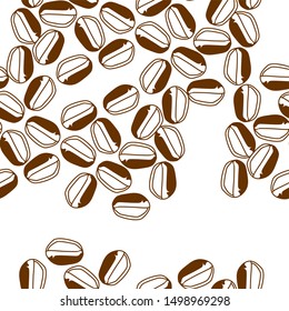 the design of coffee beans with different designs. background pattern