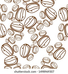 the design of coffee beans with different designs. background pattern