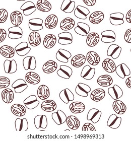 the design of coffee beans with different designs. background pattern