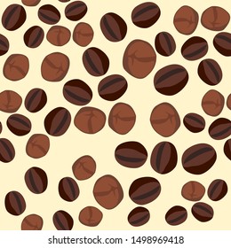 the design of coffee beans with different designs. background pattern