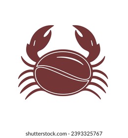 Design Coffee Crab. The simple design is a combination of coffee and crab, suitable for businesses in the coffee sector
