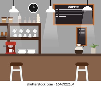 Design Coffee shop Interior Vector Illustration
