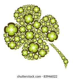 Design collage made of four leaf clovers