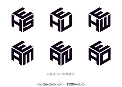 a design collection logo hexagon black color vector template