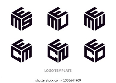 a design collection logo hexagon black color vector template