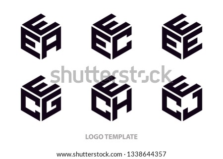 a design collection logo hexagon black color vector template