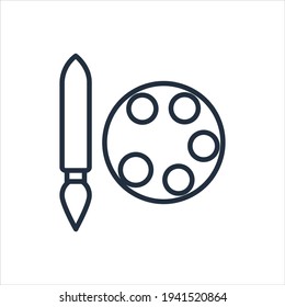The design of the color palette education outline icon pack vector illustration, this vector is suitable for icons, logos, illustrations, stickers, books, covers, etc.