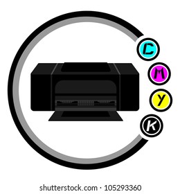 Design of color print icon