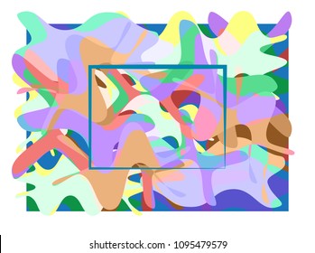 Design and color is stacking overlap.
The patterns and strange abstract and used as the background. And a rectangular frame in the middle of the picture to enter text.
