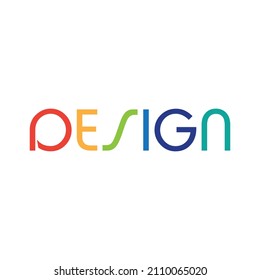 Design color text. Vector illustration
