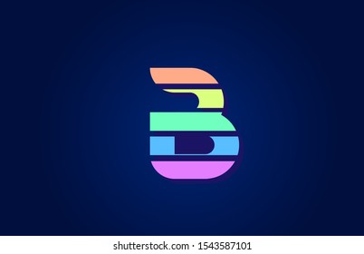 Design of colored alphabet letter B for company logo icon design. Usable for a company logotype or business