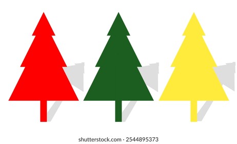 Diseñe un icono de árbol de Navidad coloreado para su empresa. Icono de árbol de Navidad. Vector
