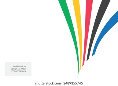 Design with colored lines. Vector graphics.